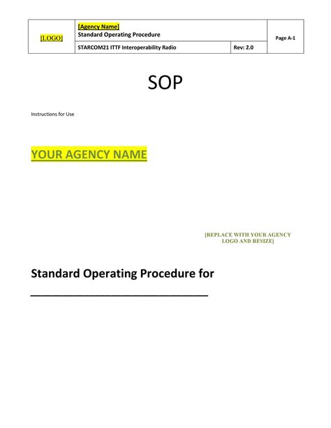 Image result for Example of Standard Operating Procedure SOP