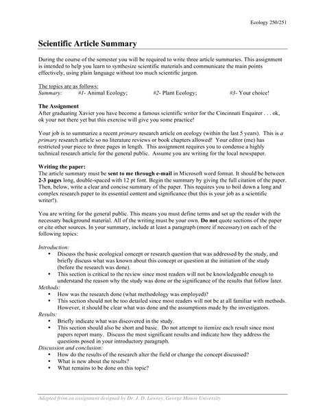 Image result for Research Paper with Include Article Sources Summary Example