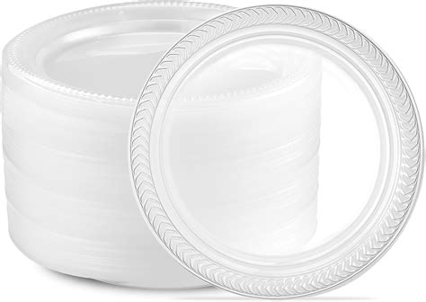 Amazon.com: PLASTICPRO 160 Pack Clear Plastic Plates 7 Inch Bulk Pack ...
