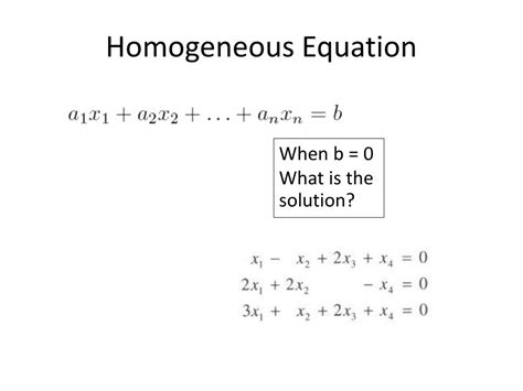 Image result for Homogeneous Vector Equation