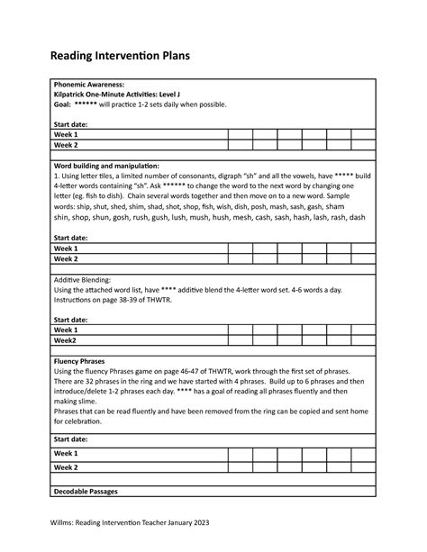 Image result for Counting Intervention Plan Template Example