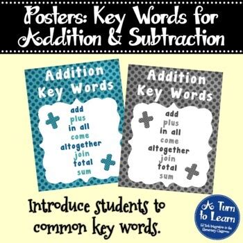 Image result for Addition and Subtraction Key Words Worksheet