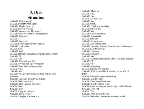 Image result for Blank Play Script Template