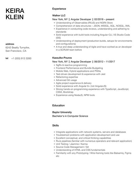 Image result for Angular Developer Resume