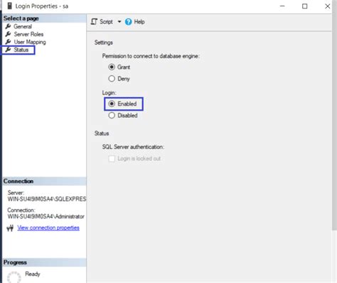 Image result for SQL Install SA Enable