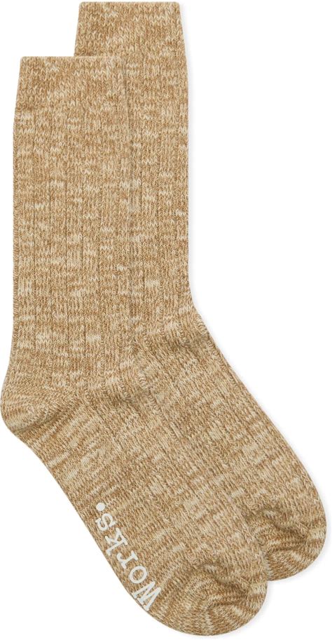 Universal Works Men's Slub Sock In Dark Sand, Size M | END Clothing