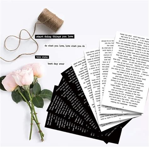 406P Black Chat Word Small Talk Bless Saying Aesthetic Vintage Talk Text Collection Stationery Sticker Planner Sticker Sheet