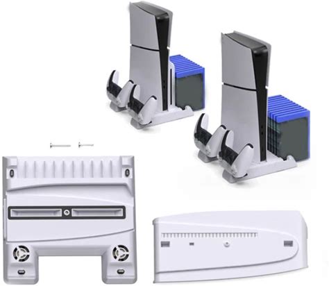 Universal Cooling Vertical Stand 2 Controller Charging Dock For PS5 Slim Console Charging Stand Controller Charger Station