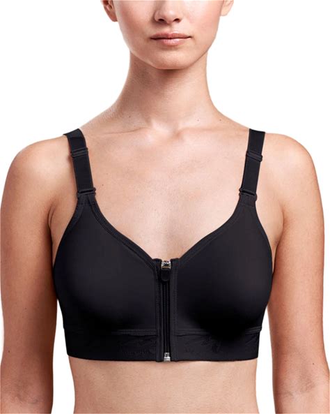 Marena Caress™ Ultra-Low Coverage Pocketed Zip-Front Bra Black / 34 D/E / Both