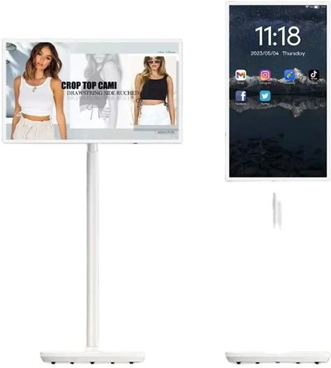 21.5 Inch Touch HD Screen Interactive Smart Board Movable Type Signage Display AD Media Player Floor Standing Remove On Wheels
