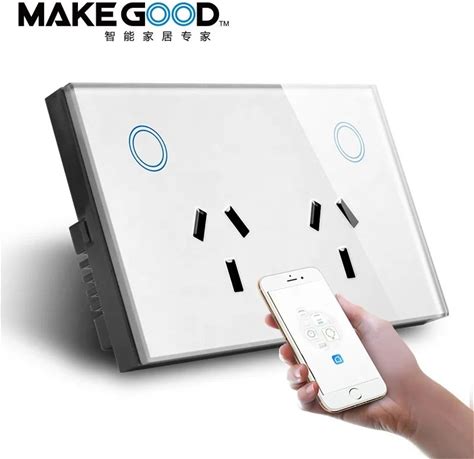 Makegood AU Standard Smart Double Wall Socket WIFI GPO With Energy Monitoring Touch Outlet Power Point