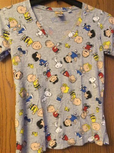 Peanuts Characters - Gray Shirt - Ladies - L