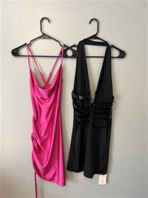 Lot Of 2 S Shein Women’S Party Mini Dresses Pink & Black Sexy Style,