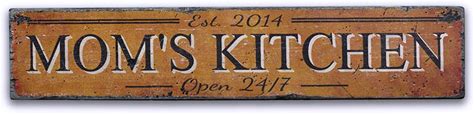 Mom's Kitchen, Custom Kitchen, Mom's - Rustic Distressed Wood Sign