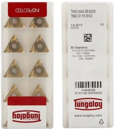 TNMG160404-SS GH330 Tungaloy Triangular Inserts Work For Stainless Steel Inox