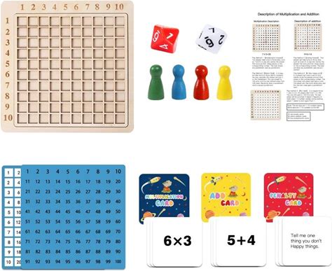 Wooden 2-In-1 Math Master Multiplication Board Addition And Subtraction Operations Practice Educational Toy For Children