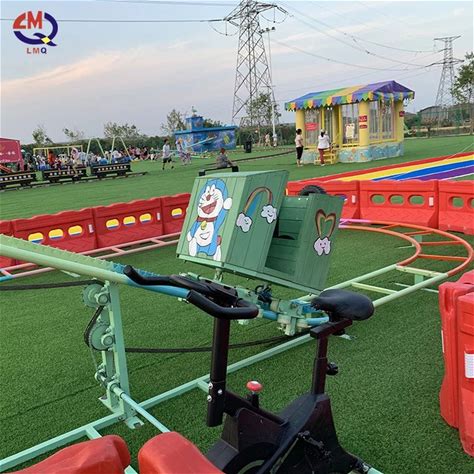 Amusement Park Rides Fun Parent-Child Game Human Powered Unpowered Pedal Mini Roller Coaster Ride Without Electric