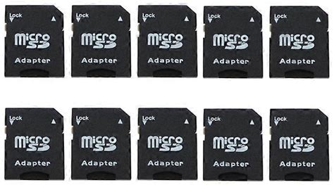 10Pcs Micro SD Card To SD Card Adapter Card Micro To SD SDHC Adapter Black