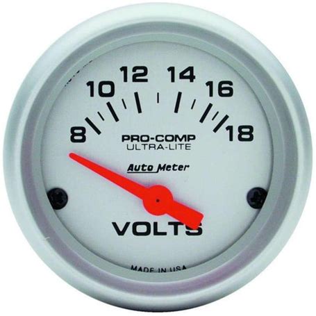 Auto Meter 4391 Voltmeter Gauge 4391 Ultra-Lite 8 To 18 Volts 2-1/16"