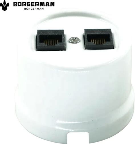Wholesale Surface Mounting Vintage Porcelain Telephone RJ11 Computer RJ45 Internet Wall Socket