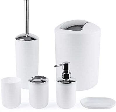 6 Pcs Bathroom Accessories Set Toothbrush Holer Rinse Cup Soap Dish