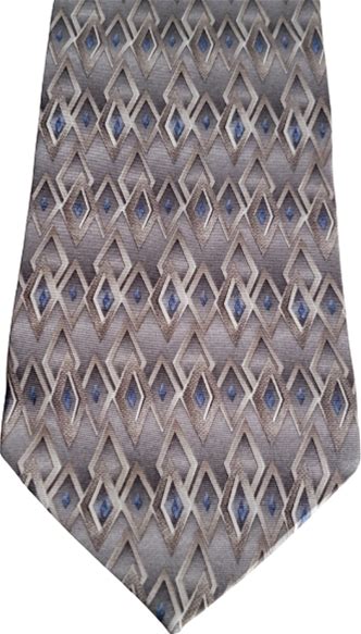 Arrow Men’S Silk Tie Geometric Diamond Pattern 3.75” X 57” Classic
