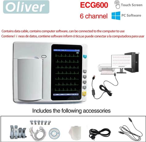 Digital 3/6 Channel 12 Leads Ecg/Ekg Machine 7Inch Touch Screen