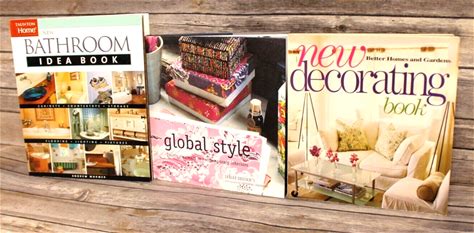 Set Of 3 Decorating Book, Global Style & Bathroom Idea Book Home Decor