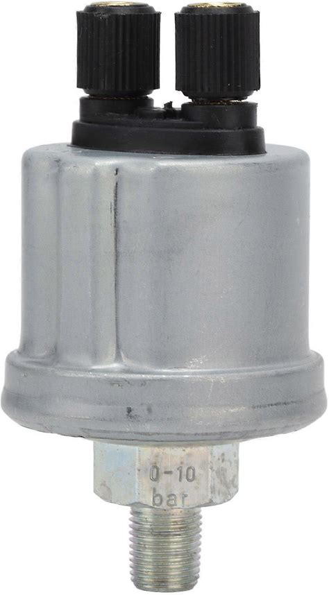 10Bar Oil Pressure Sensor Stainless Steel Engine Oil Pressure Sensor Replacement For Large Trucks Excavators Generators 1/8 (10Mm/0.39In)