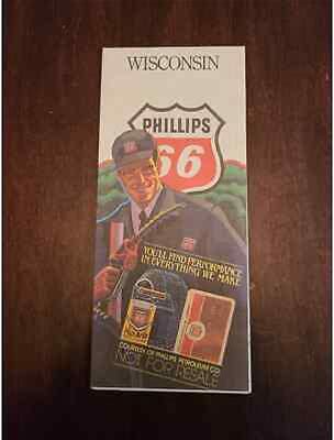 Wisconsin Road Map Courtesy Of Phillips 66 1984 Edition (D0) (4X)