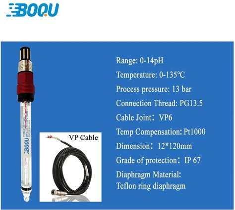 Desulfurization And Denitrification Water Quality Monitoring Two-Cavity Structure Reference System 0-14Ph Glass Ph Sensor