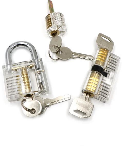 Home Repair Tool Set 3 PCS Locksmith Professional Practice Transparent Lock Repair Set