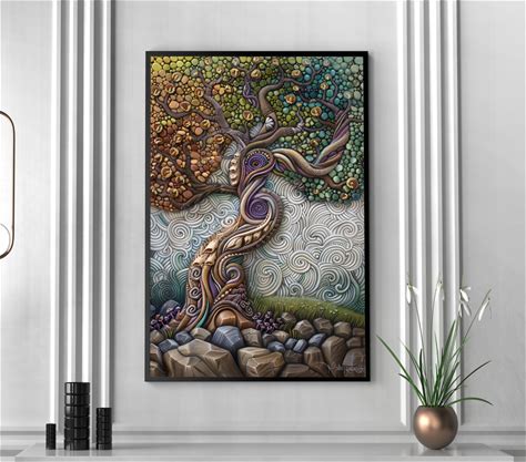 Abstract Tree Wall Art Print Canvas Poster Illustration Home Decor