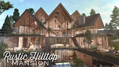 Rustic Hilltop Mansion Bloxburg.Check Descrip.Fast Builder For