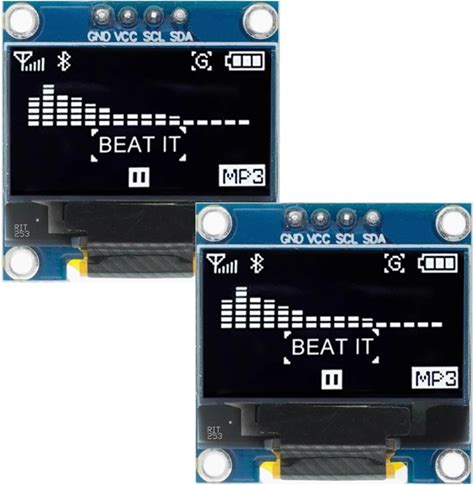 ホワイトOLEDディスプレイ 0.96インチ Iic OLEDモジュール 128X64 SSD1306 4ピン LCDディス Arduinoに対応 Raspberry Pi （2個入り）