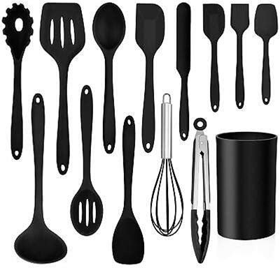 14 Pcs Cooking Utensils Set With Holder Heat Resistant Silicone