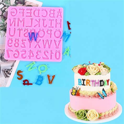 DIY Cake Decoration Cartoon English Alphabet Chocolate Clay Silicone Mold Handmade Alphabet Pendant Fondant Silicone Mold