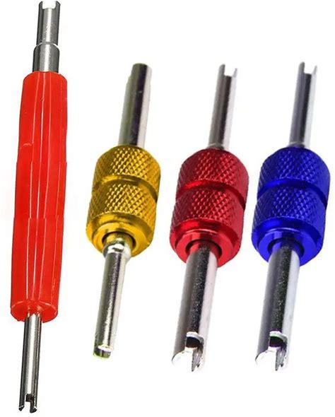 4Pcs Dual Schrader Valve Stem Core Remover Installer Car HVAC Service Tool