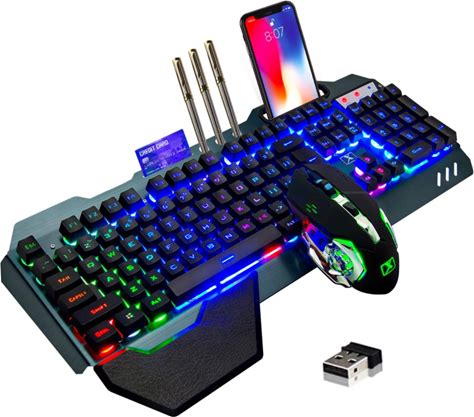 Wireless Gaming Keyboard And Mouse,Rainbow Backlit Rechargeable