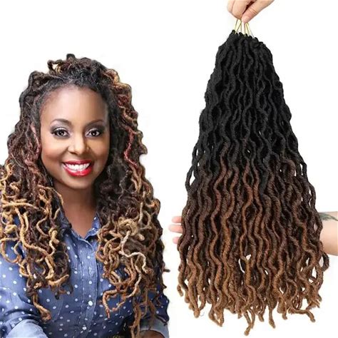 Wholesale Crochet Braids Wavy Bohemian Gypsy Goddess Locs Hair Colorful Dreadlock Synthetic Crochet Gypsy Locs Hair