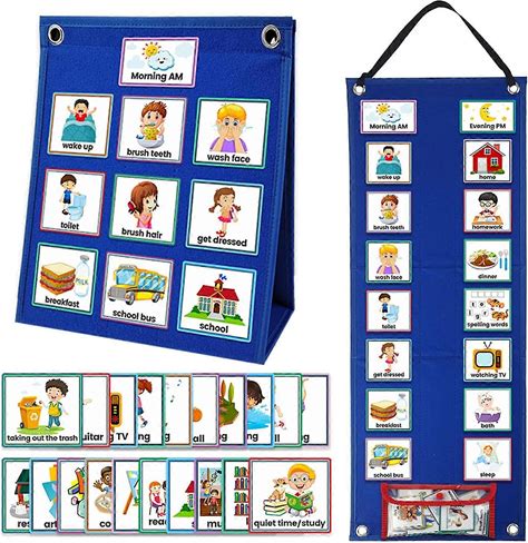 Children's Visual Timetable Calendar Chart School Planner Learning Material With 70 Cards 50% Offer