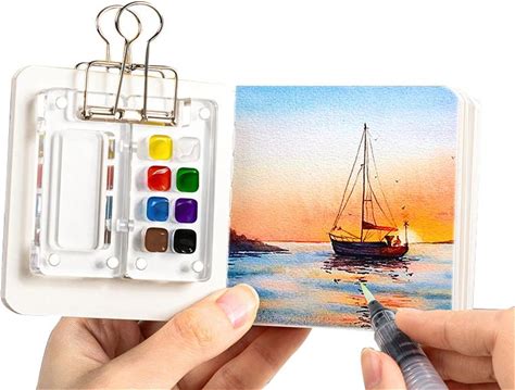Xinyi Ar 8 Color Grid Paint Box Portable Sketchbook Palette Watercolor Paint Palette For Drawing Travel Paint Case Gift