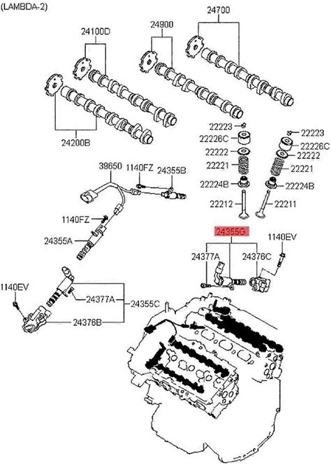 VVT128 Exhaust Variable Solenoid 24360-3CAB2 For G70 G80 G90 Azera Sedona Timing VVT Valve