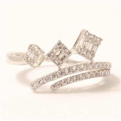 0.50Ct Natural Diamond Band Ring 14K Gold Geometric Cocktail Wrap Gift