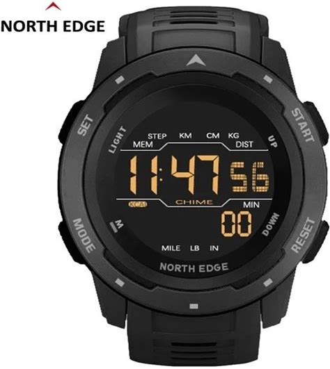 NORTH EDGE Mens Smart Watch Dual Time Running Pedometer Countdown Waterproof 50m Digital Alarm Clock Women Sportswatch Reloj
