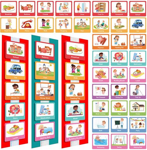 Custom Home School Schedule Daily Routine Visual Time Charts Aids Planning Kids Chore Chart Calendar Children Daily Cards