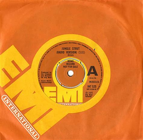 Muscles Jungle Strut (Radio Version) UK Promo 7" Vinyl Single Record INT525 EMI International 1976
