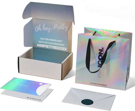 Custom 3D Holographic Packaging Shipping Pink Mailer Boxes Holographic Mailer Box