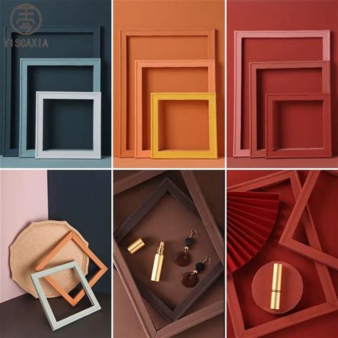 Yiscaxia Dropshipping Products Morandi Wooden Frame Series Color Spray Paint Photo Props Photography Background Ornaments
