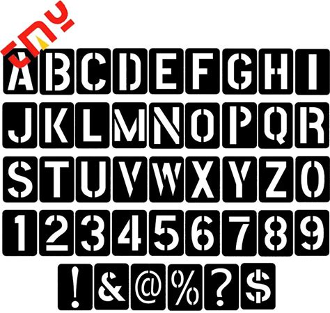 Custom Design Black 42Pcs Hollow Letter Number Plastic PP Painting Pattern Board Symbols Stencil Templates